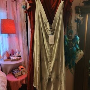 Elegant Cream Button-Down Skirt